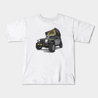 Jeep Wrangler Camp Time - Jeep Grey Kids T-Shirt